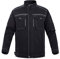 YJKJ Schweißerjacke, Jacke Arbeitsjacke, Reflektierender Streifen Verbrühungshemmend Schmutzabweisend Schwarz Schweißer, Fabrik, BAU, Autoreparatur,A,M