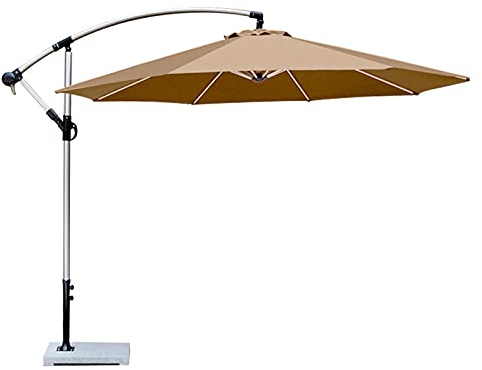 QLLL 3m Ampelschirm Gartenschirm mit Kipp und Kreuzfuß, Sonnenschirm Zum Aufhängen aus Aluminium, Polyester Dichte 280g/m², UV- und Regenfest, Rund
