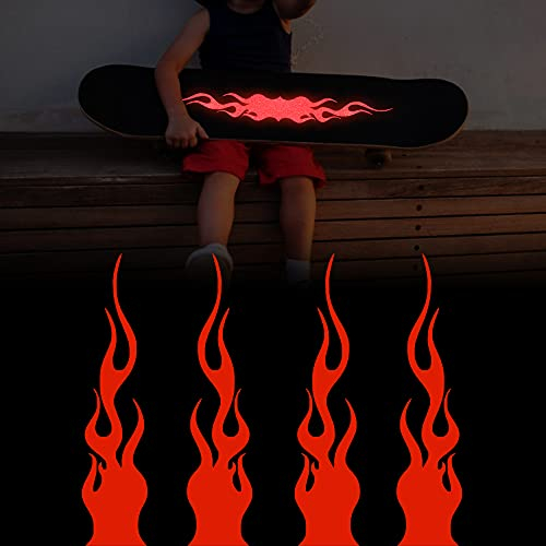 TOMALL 4 Pack 8 Reflective Vinyl Stickers for Golf Cart, Off-Road Vehicles, Motorcycles, Bikes, Skateboard, Laptop, Universal Decoration (Red)