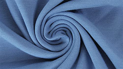 French Terry Tayler von Stofftreff - Meterware- 0,25 m - Uni - Öko-Tex Standard 100 - Sommersweat angeraut (Jeansblau-401)