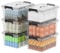 Cetomo 35L*6 Storage Boxes, Carry Plastic Storage Box with Lids, Organizing Container with Handle and Secure Latching Buckles, Stackable, Nestable, Tote Bin for Home Office Clothes, 35L-6Pack, Clear