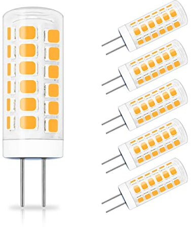 ZHENMING 220V-240V AC G4 LED Mini Kurz Glas Birne 2W Warmweiss 3000K Ersetzt 20W Halogen Stiftsockellampe Nicht Dimmbar (Nicht Niederspannung 12V), 5 Stück [MEHRWEG]