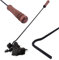 BAUSTER® Crochet à feu avec poignée en bois - 76 cm - Tisonnier - Grattoir à braises - Accessoire de cheminée - Grattoir à cendres - Robuste