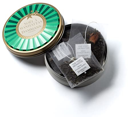 Tè Natalizio ''Noël à Pékin in Mini Scatola Regalo di Latta, 6 Bustine di The di Natale Fruttato, 12g, Dammann Frères