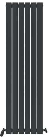 iBathUK Apex Wall Mounted Vertical Single Slim Flat Panel Radiator, Hydronic Central Heating, Modern Designer Radiator for Bathroom in Matt Anthracite, 1600mm x 456mm