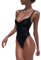 BKEPDY Costume Intero Donna Sexy Costume Intero con Controllo della Pancia Costumi da Bagno Donna con Scollo a V Profondo con Spalline Regolabili Senza Schienale Bodysuit Nuoto (Nero S)