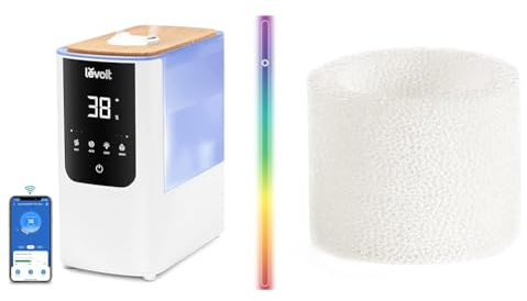 LEVOIT Humidificateur d'Air Intelligent WIFI 4.5L Top-Fill, 26dB Ultra Silencieux, 45H d'Autonomie & filtres de Rechange pour humidificateur, compatibles avec Dual150, Dual200S, Classic300(S)
