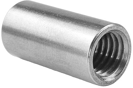 10 Stück Gewindemuffen rund M20 x 50 mm V2A | Verbindungsmuffen metrisches Innengewinde | Rundmuffen | Techtanium