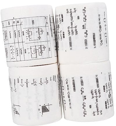 LALAFINA Chemical Physics Formula Pattern Toilet Paper Rolls 4 Pack Jumbo Funny Printing Tissue