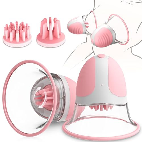 ZWFUN Brustmassagegeräte mit 3 weichen Bürstenköpfen, 360° drehbarer Nippel Vibrator mit 10 Vibrationsmodi Erwachsenen Sexspielzeug Nippelsauger Brustwarzen Stimulator für Sie Sex Spielzeug für Frauen