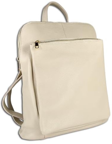 Toscanto Damen Cityrucksack Leder Tasche beige OTT610RC Leder Cityrucksack