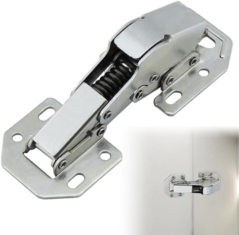 4 bisagras ocultas de cierre suave para puerta de gabinete, bisagra de 90 grados, bisagras ocultas de cierre suave de 4.4 pulgadas para armarios, armarios de cocina, bisagras de gabinete sin marco