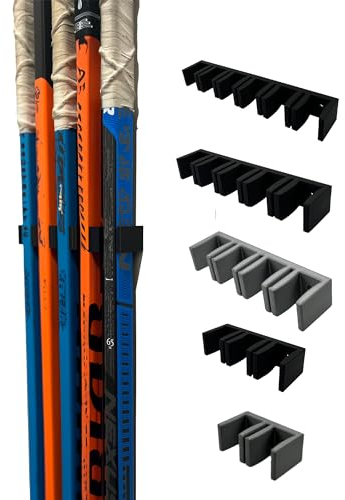 Bold Print Labs Wandhalterung für Hockeyschläger | Eishockeyschläger-Organizer (schwarz, Wandhalterung für 6 Schläger)