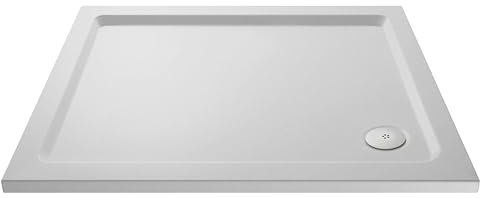 Balterley 1200 x 760 mm Rectangular Shower Tray, Slimline Slip Resistant Shower Trays, Durable Stone Resin Base Trays for Bathroom Enclosure, Lightweight Rectangular Tray for Wetroom Showers (White)