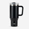 Coffee Cup Travel Mug with Handle, 40oz Tumbler with Lockable Lid, Stainless Steel Vacuum Insulated Water Bottle with Straw, Leakproof & Portable Travel Cup for Hot and Cold Drinks (Black)