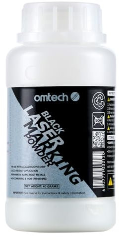 OMTech Poudre de Marquage Laser pour Métaux 120ML Liquide de Gravure Laser Encre Laser pour Graveur Laser CO2 à Haut Contraste Noire Agent pour Aluminium Acier Inoxydable Laiton