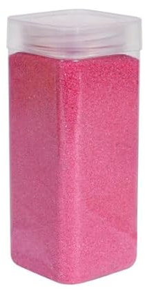 1Buy UK 800g tub of Coloured Natural Decorative Sand Craft Pebbles Table Decoration Pot Vase Fillers Garden Weddings Rocks Aquarium Art Ceremony Florist Candle (Hot Pink)