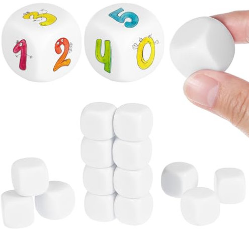 UPKOCH 20stücke Würfel Blanko Würfel Für -Spiele Unterrichtsmaterial Bastelbedarf Mit Glatter Oberfläche Für Brettspiele Und Matheunterricht