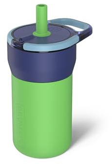 BrüMate Leap 350ml Kids Tumbler with Straw and Lid, 100% Leakproof | Encourages Hydration, Durable & Drop Resistant Insulated Water Bottle, Easy to Clean, Made of Stainless Steel, (Neutron)