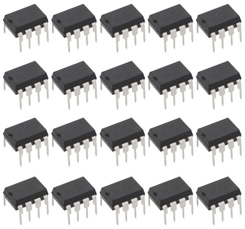 eMagTech 50 Piezas de Amplificador Operacional LM358N Chip IC de Amplificador Operacional Dual de Baja Potencia de 8 Pines para Computadora Teléfono Móvil Calculadora Color Negro