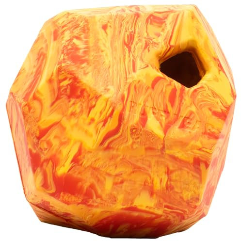 Ruffwear, Gnawt-a-Rock - Langlebiges interaktives Hundespielzeug, Leckerli-Dosierung, aus natürlichem Latexgummi, perfekt für Power-Kauer, Salamander Orange