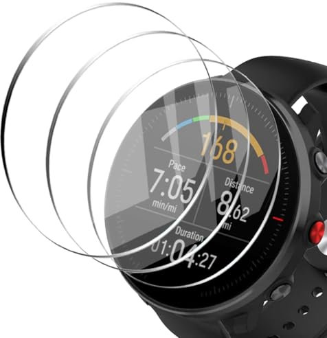 Zerrshoo 3 Stück Panzer Schutz Glas für Polar Vantage M/Vantage V/Vantage M2, Frei von Kratzern Schutzfolie, 9H Härte Panzerfolie, HD Displayschutzfolie, Ultra-klar Bruchsichere Glasfolie Schutzglas