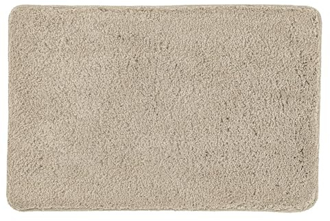 Kleine Wolke Badteppich Scott Taupe 50 x 70 cm | OEKO-TEX zertifiziert, rutschhemmende Unterseite, für Fußbodenheizung, maschinenwaschbar, 100% Polyester