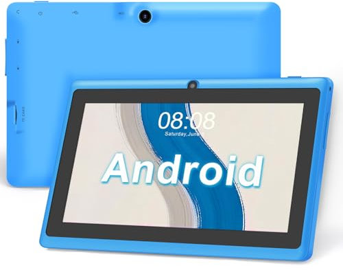 Haehne Tablet 7 Pollici Android, Doppia Fotocamera, WiFi, Bluetooth, Azzurro