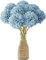 JOZMMZEOOA 12 Stück Hortensien Kunstblumen,Künstliche Hortensien Plastikblumen Kunstblumen Seiden Kugel-Chrysanthemen Seide Pompon Chrysantheme Dekoblumen,für Hochzeits Deco,Heimdeko,Büro (Blau)
