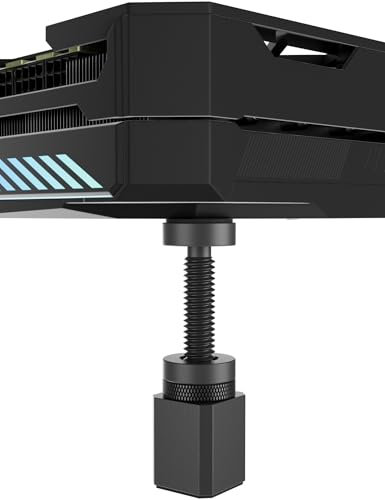 upHere GH50K GPU Supporto Bracket, Supporto Scheda Grafica Altezza Regolabile con Magnete e Foglio Antiscivolo, GPU Holder, Support per GPU Sag per Scheda Video Universale(28-50mm), Nero