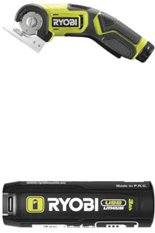 Ryobi - Mini-scie 4V USB Lithium - Livrée avec 1 lame 38 mm + câble USB-C + batterie 3Ah (Powerbank - recharge les téléphones)