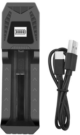 Batterie de type C 1000 mA 1 emplacement en temps réel 26650/21700/18650/18500/16340/14500 cellules 2 A 3 A Écran LCD Charge intelligente