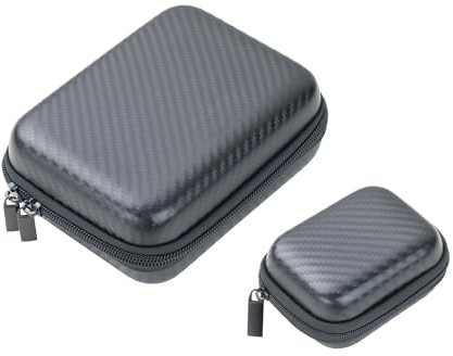 TROIKA Organizer Etuis Set aus 2 ONPACK Carbon kleines Etui mit 2 Innenfächer und großes Etui mit 2 Innenfächer inkl. 1 entnehmbare Elastikband-Einlage – Kunststoff, Samt, Carbon Optik