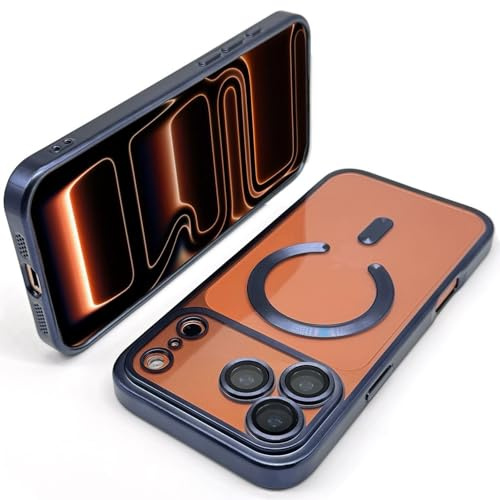 Wörleonline für iPhone 17 Pro Hülle, Originalfarbe, integrierter Kameraschutz, MagSafe kompatible Handyhülle, Tiefblau