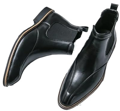 WEOKDFHA Stivaletti Chelsea Da Uomo Stivali Chelsea Da Uomo, In Pelle Lavoro Britannici, Casual Alti, Eleganti A Punta For, Stivaletti Botas