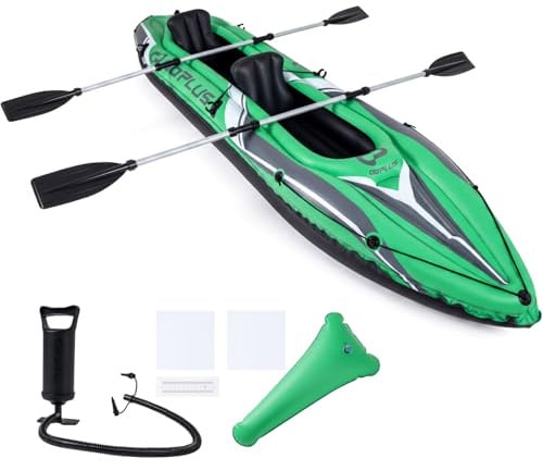 SPOTRAVEL 11.5FT Inflatable Kayak Set (Green, 350 x 78 x 47 cm)