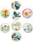 G Decor Garden Birds Floral Assorted Designs Ceramic Door Knobs, Vintage, Shabby Chic, Interior Furniture, Cabinet Cupboard Drawers Pulls Handles (8-Pack)