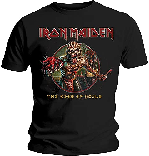 Iron Maiden T Shirt Book of Souls Eddie Circle Band Logo Official Mens Black M