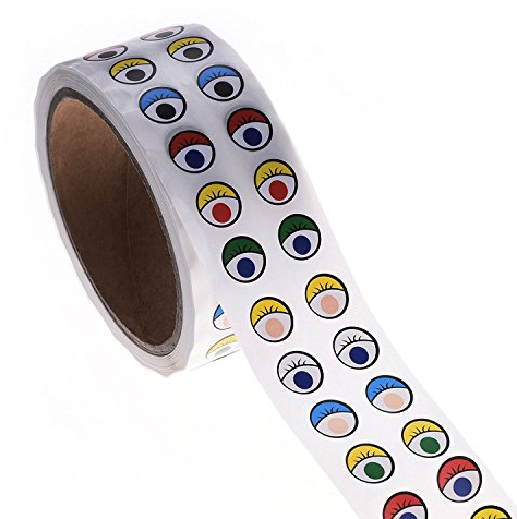 Lependor Augenaufkleber Etiketten - Augen-Aufkleber im Vorteilspack zum Basteln von Figuren für Kinder -2000 Stück Pro Rolle Augensticker - Farben