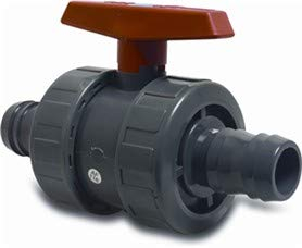 PVC Kugelhahn mit 2X 38mm Tülle