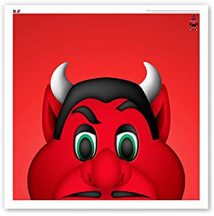 N.J. Devil Minimalist New Jersey Devils Mascot Art Poster Druck 28 x 43 cm