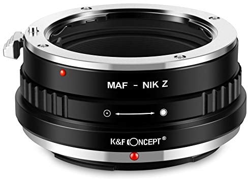K&F Concept Adaptador de Objetivo Minolta-Nik-on Z,Anillo Adaptador de Montura Lente Compatible con Objetivos Minolta SA AF MAF a Cuerpo de Cámara Nikon Z Z5 Z6 Z7 (Mount Z)