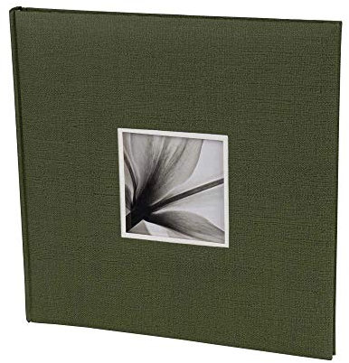 Unitex Fotoalbum in 34x34 cm 40 creme Seiten Jumbo Buchalbum Fotobuch: Farbe: Grün