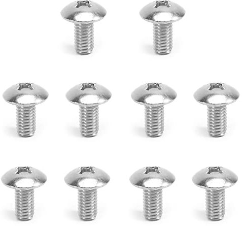 MroMax Lot de 10 vis filetée M6 x 12 mm cruciformes à tête ronde en acier inoxydable 304