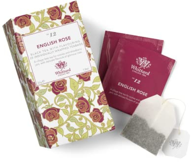 Thé noir à saveur de rose anglaise Whittard - 1 x 25 sachets de thé (50 grammes)