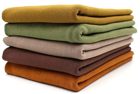 5x 0,25m Bündchenstoff Set Schlauchware 70cm breit 95% Baumwolle, 5% Elasthan Auswahl Jersey (Naturtöne, 5er Set)
