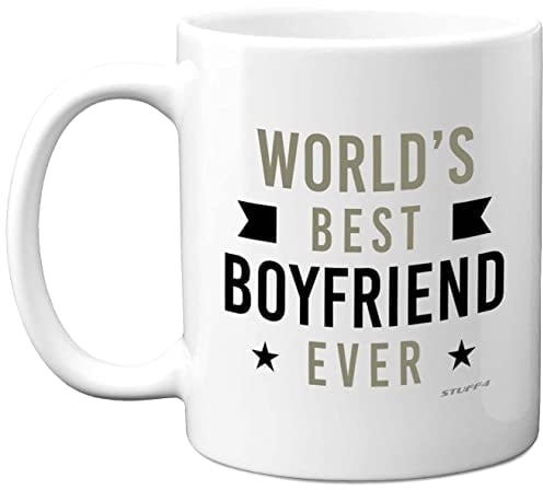 Stuff4 Anniversary Mug Gift for Him - Worlds Best Boyfriend Ever Mug - Gifts for Boyfriends, Special Him, Birthday Valentine's Christmass 11oz Ceramic Dishwasher Safe