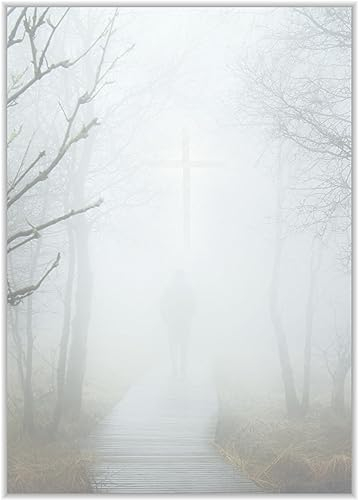 Briefpapier Trauer DIN A4 - Trauerbrief und Kondolenz-Papier 20 Blatt - Motiv Nr. 095 | 80g/m²