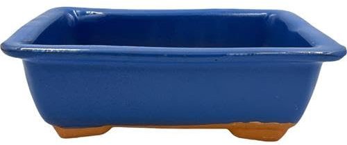 FRANCACOR Maceta TERRINA Bonsai Barro ESMALTADO Colores (21.5 X 14.5 X 7 CMS, Azul)