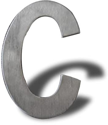 Hausnummer aus Edelstahl selbstklebend – Höhe 8 cm – Straßennummer – Design-Türnummer (C)